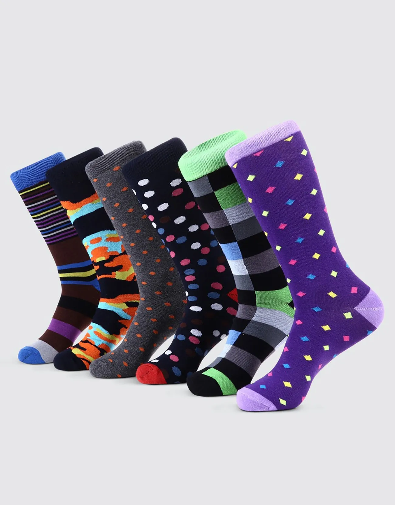 Men's Bold Designer Dress Socks 6 Pack
