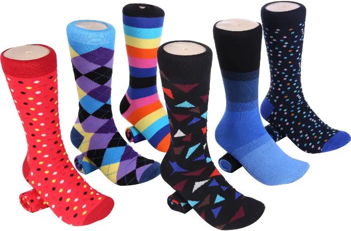 Men's Bold Designer Dress Socks 6 Pack