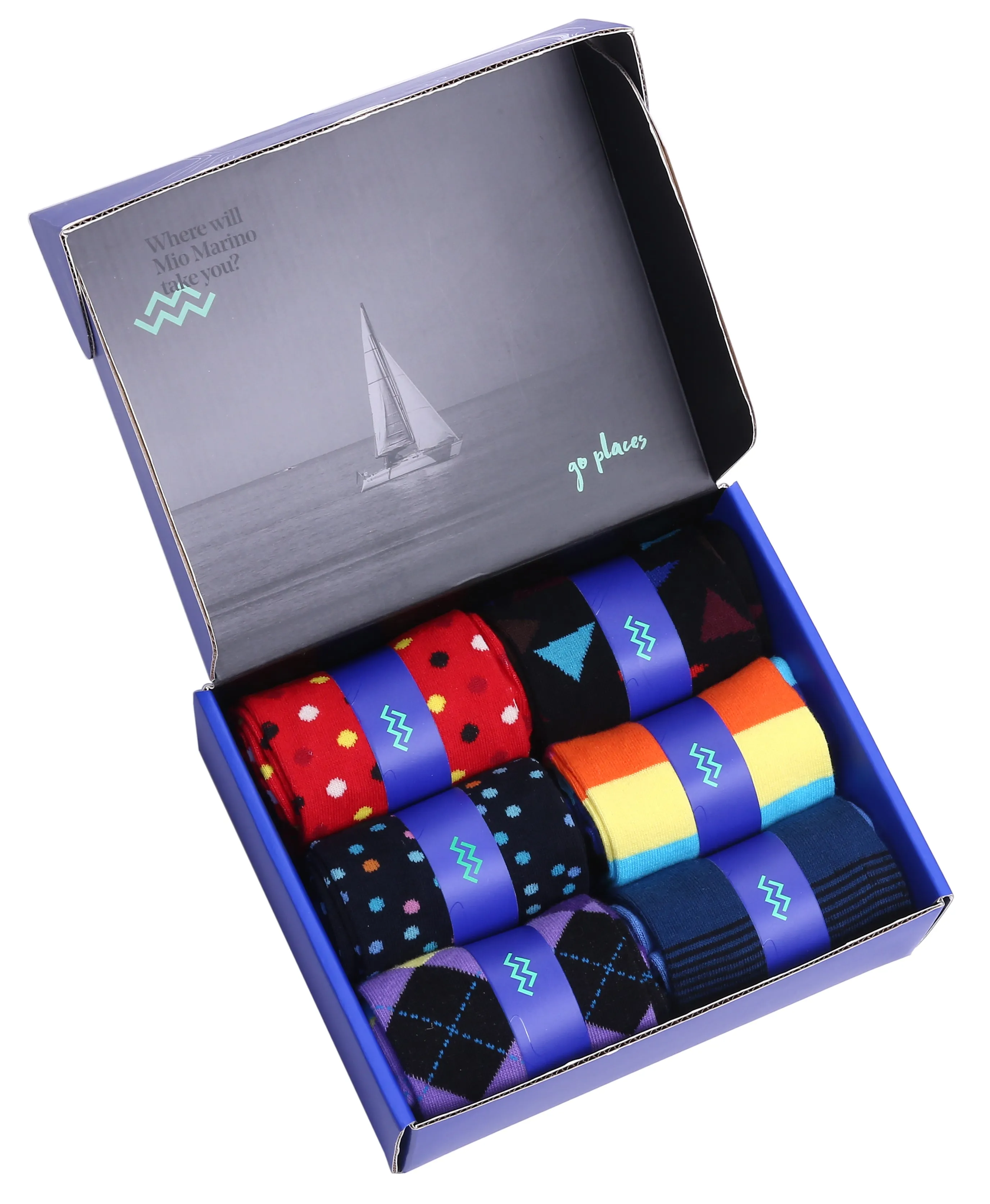 Men's Bold Designer Dress Socks 6 Pack