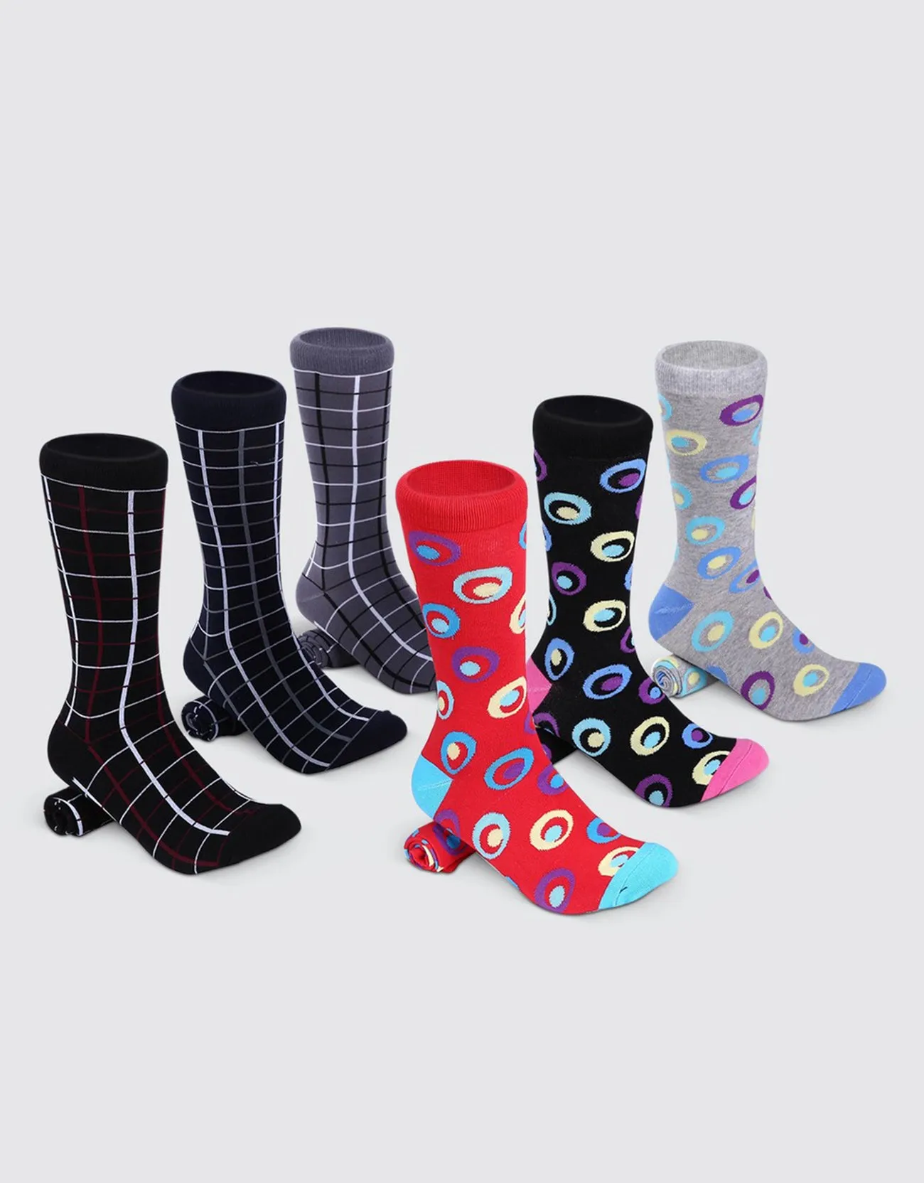Men's Bold Designer Dress Socks 6 Pack