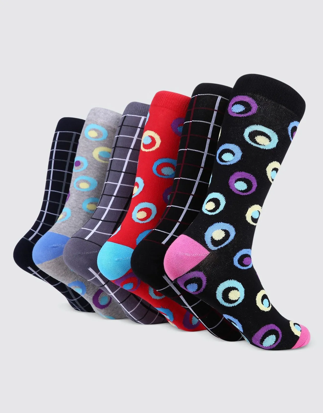 Men's Bold Designer Dress Socks 6 Pack