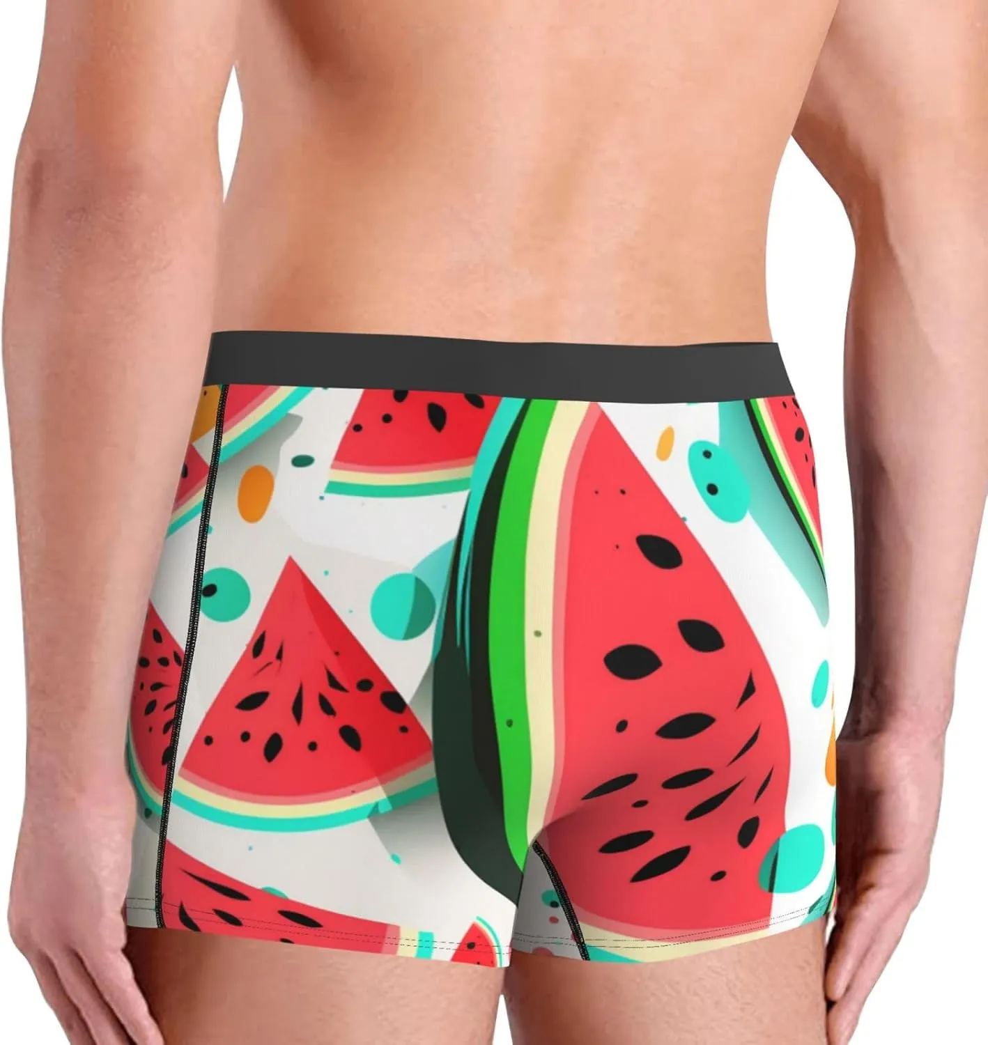 Men's Boxer Briefs Comfortable Breathable Underwear - Watermelon Cool Cartoon