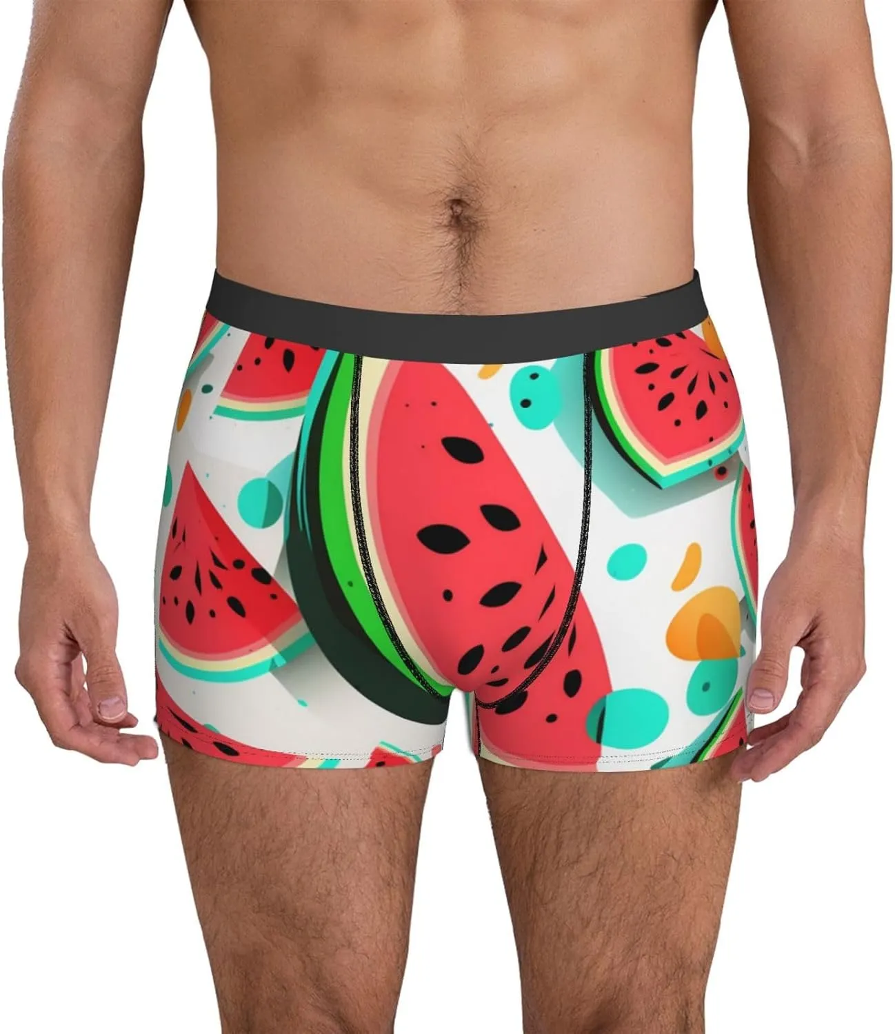Men's Boxer Briefs Comfortable Breathable Underwear - Watermelon Cool Cartoon