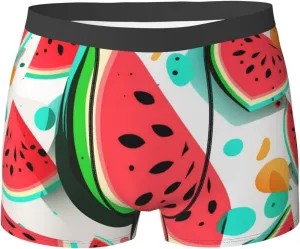 Men's Boxer Briefs Comfortable Breathable Underwear - Watermelon Cool Cartoon