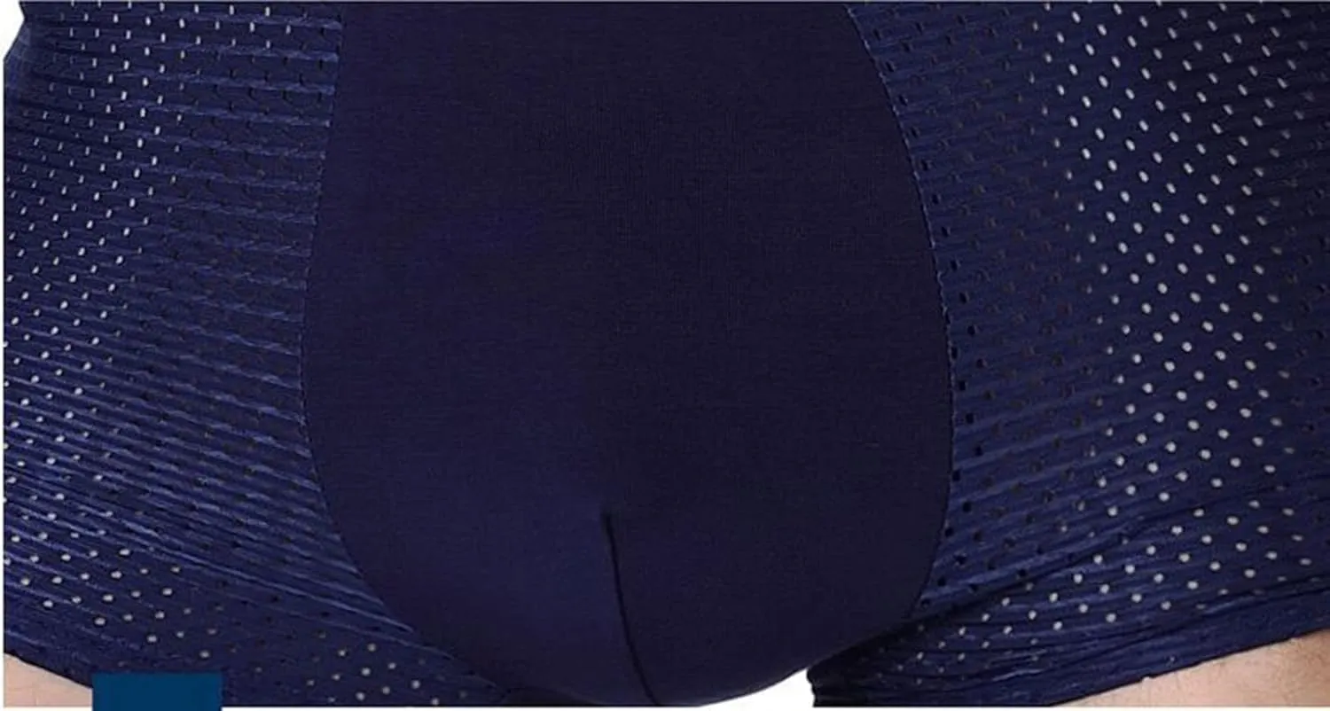 Mens Boxer Briefs Cotton High Waisted Breathable Sexy Trunks Stretch Pouch Soft Comfort Boxer Briefs with Elastic Waistband