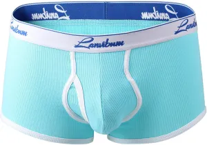 Mens Boxer Briefs Underwear Breathable High Waisted Cotton Sexy Trunks Pouch Soft Cool Comfortable Stretch Underwear
