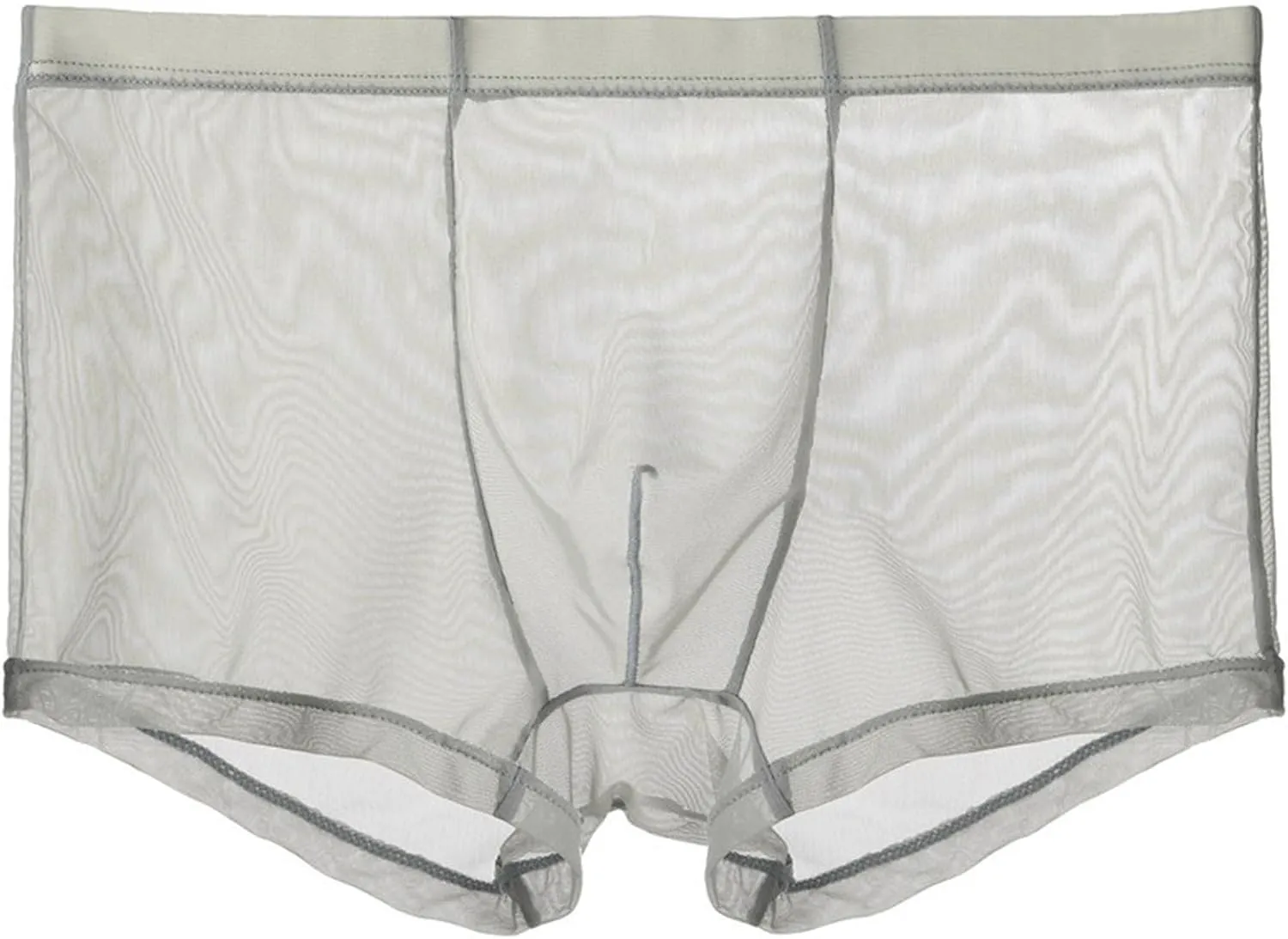 Mens Boxer Briefs Underwear Mid-Rise Transparent Mesh Panty Underpant Big Tall Boys Pouch Breathable Comfy Panties