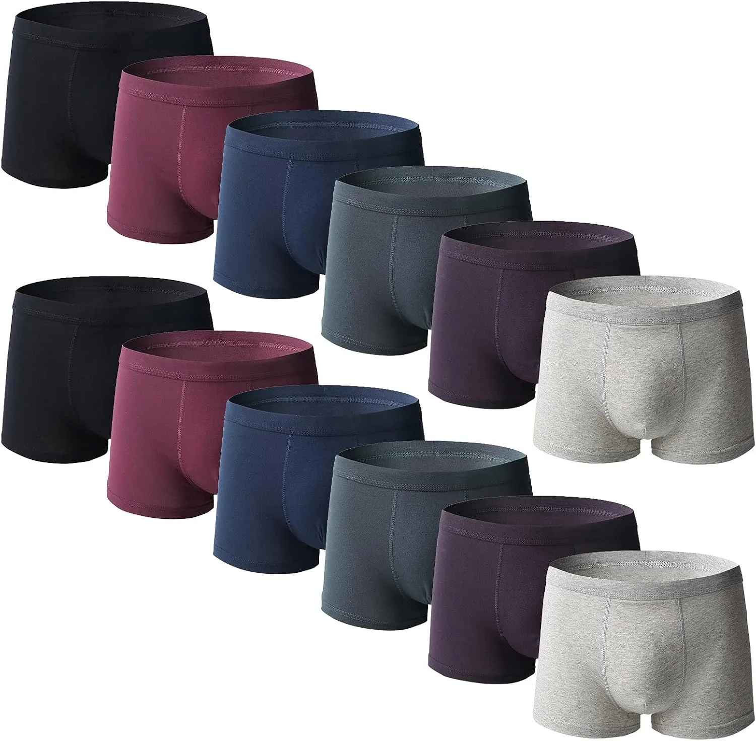 Mens Boxer Briefs,Soft and Breathable Cotton Underpants Pack of 6 or 5 Underwear for Men