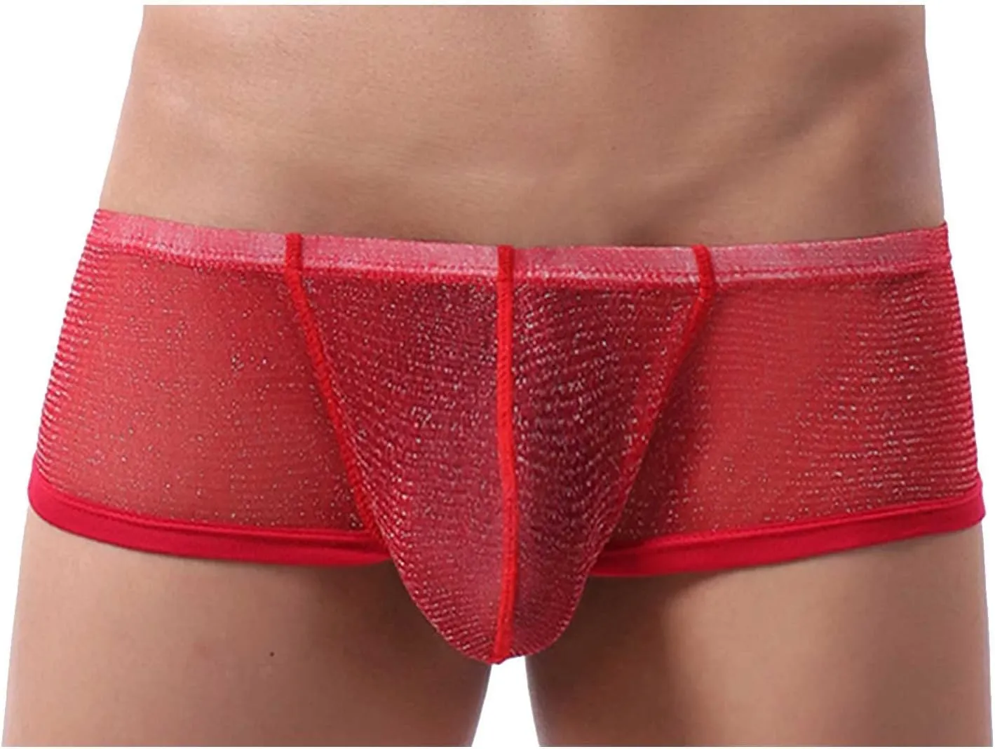 Mens Breathable Boxer Shorts Lip See Sexy Through Underpants Underwear Men's Print Transparent Men's underwear