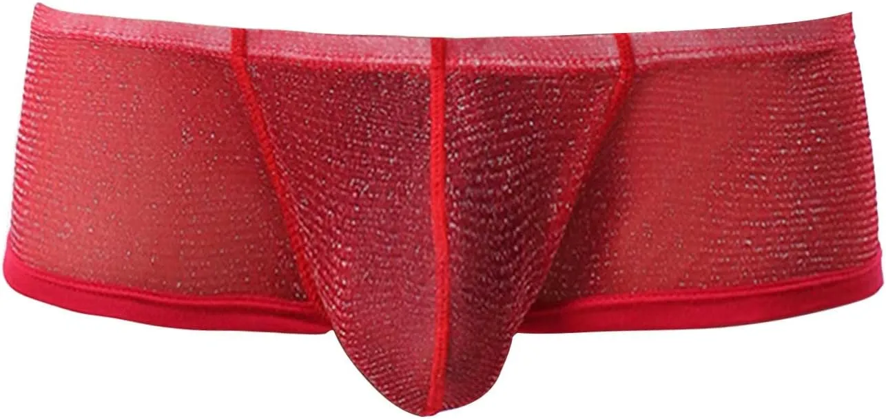 Mens Breathable Boxer Shorts Lip See Sexy Through Underpants Underwear Men's Print Transparent Men's underwear