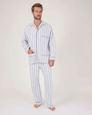 Men's Brushed Cotton Pyjamas - Ripple Stripe