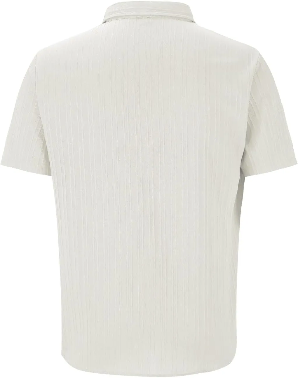 Men's Casual Button Down Shirts Short Sleeve Textured Summer Beach Shirt with Pocket