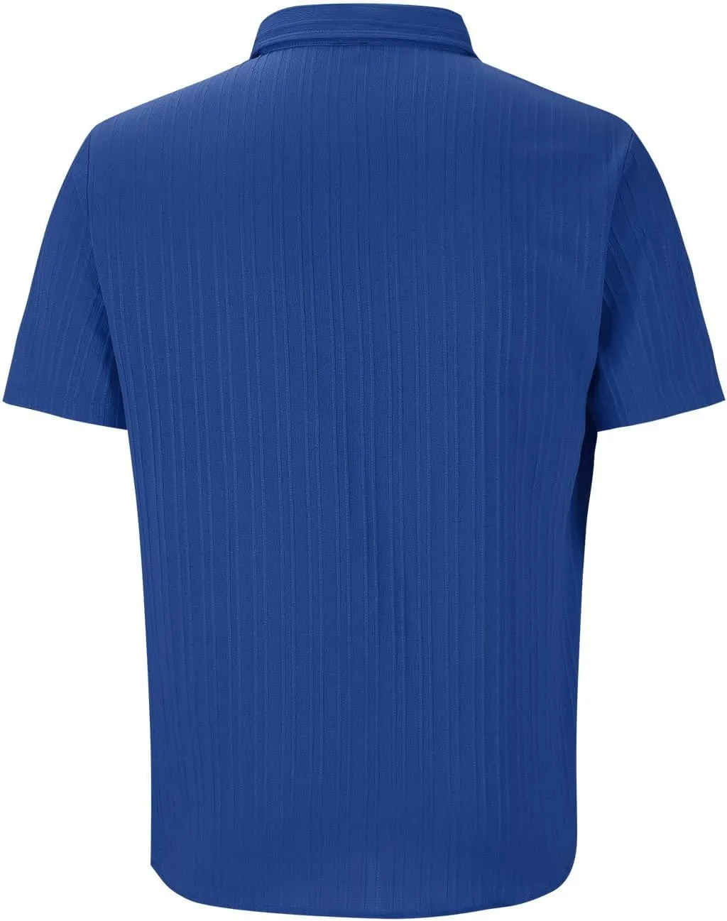 Men's Casual Button Down Shirts Short Sleeve Textured Summer Beach Shirt with Pocket