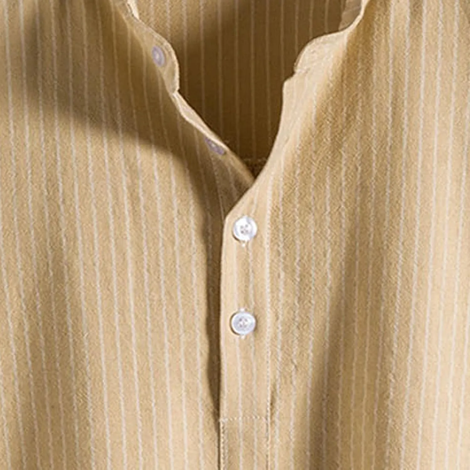 Men's Casual Button Down Shirts Summer Beach Striped Short Sleeve Regular Fit Cotton Linen Tops