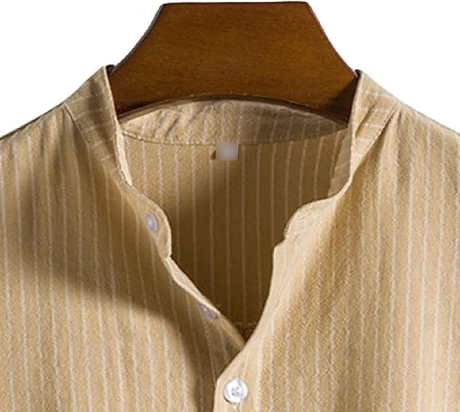 Men's Casual Button Down Shirts Summer Beach Striped Short Sleeve Regular Fit Cotton Linen Tops