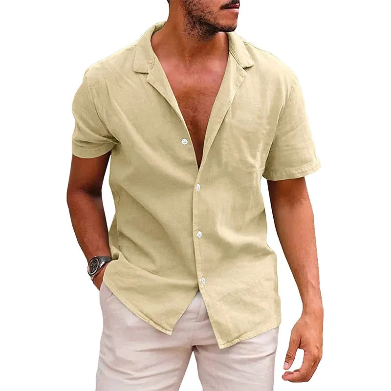 Men's Casual Button Down Short Sleeve Shirt - GlamzLife