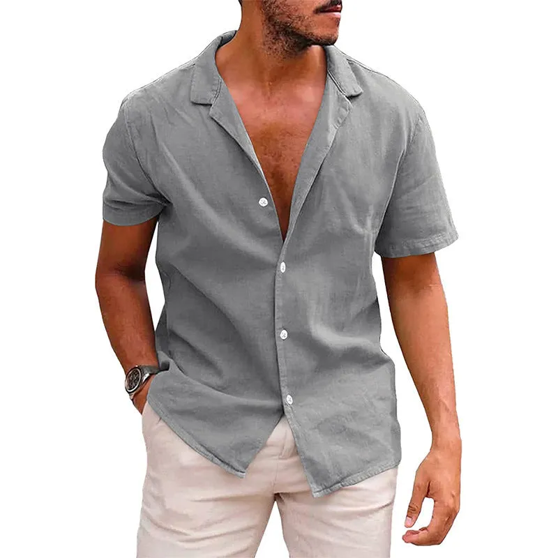 Men's Casual Button Down Short Sleeve Shirt - GlamzLife