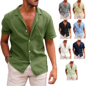 Men's Casual Button Down Short Sleeve Shirt - GlamzLife