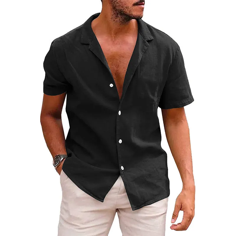 Men's Casual Button Down Short Sleeve Shirt - GlamzLife