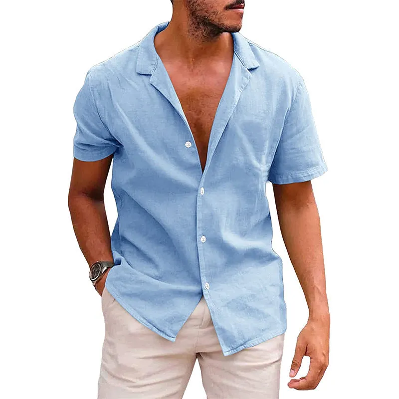 Men's Casual Button Down Short Sleeve Shirt - GlamzLife