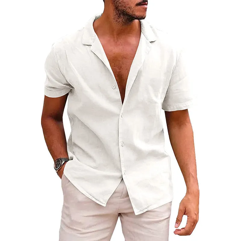 Men's Casual Button Down Short Sleeve Shirt - GlamzLife