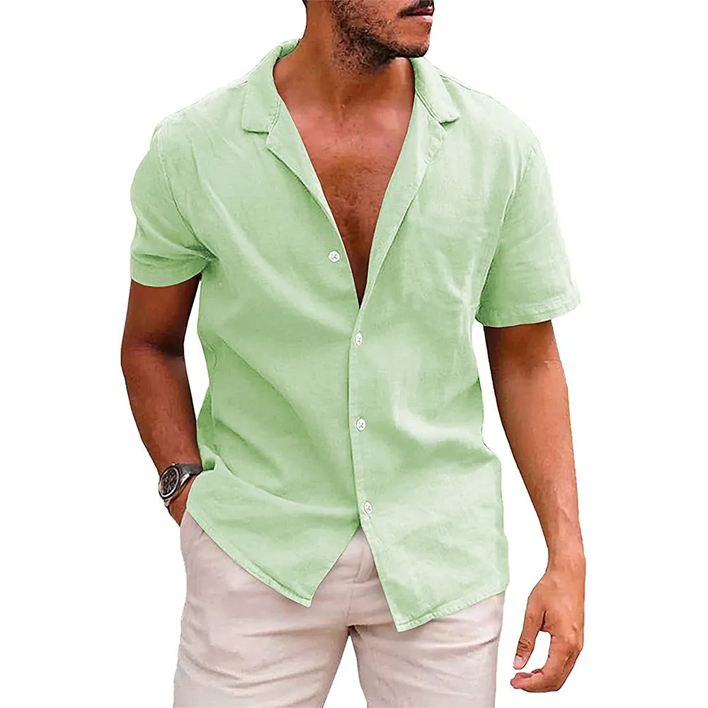 Men's Casual Button Down Short Sleeve Shirt - GlamzLife