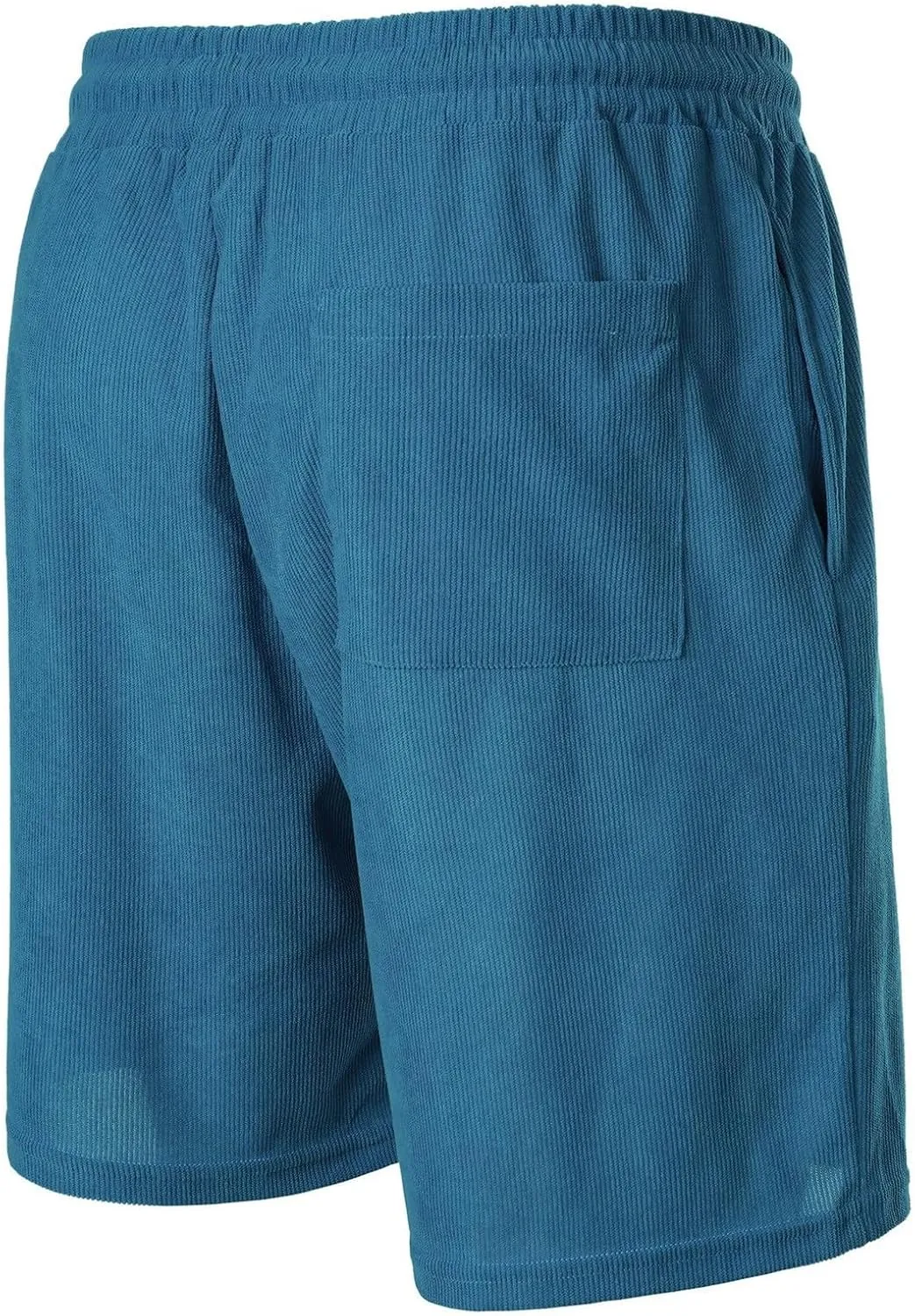 Mens Casual Corduroy Beach Shorts Elastic Waist Drawstring Workout Jogging Sweat Shorts Summer Stretch Lounge Short