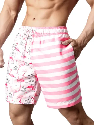 Men's Casual Funny Print Quick Dry Beach Swimming Trunks