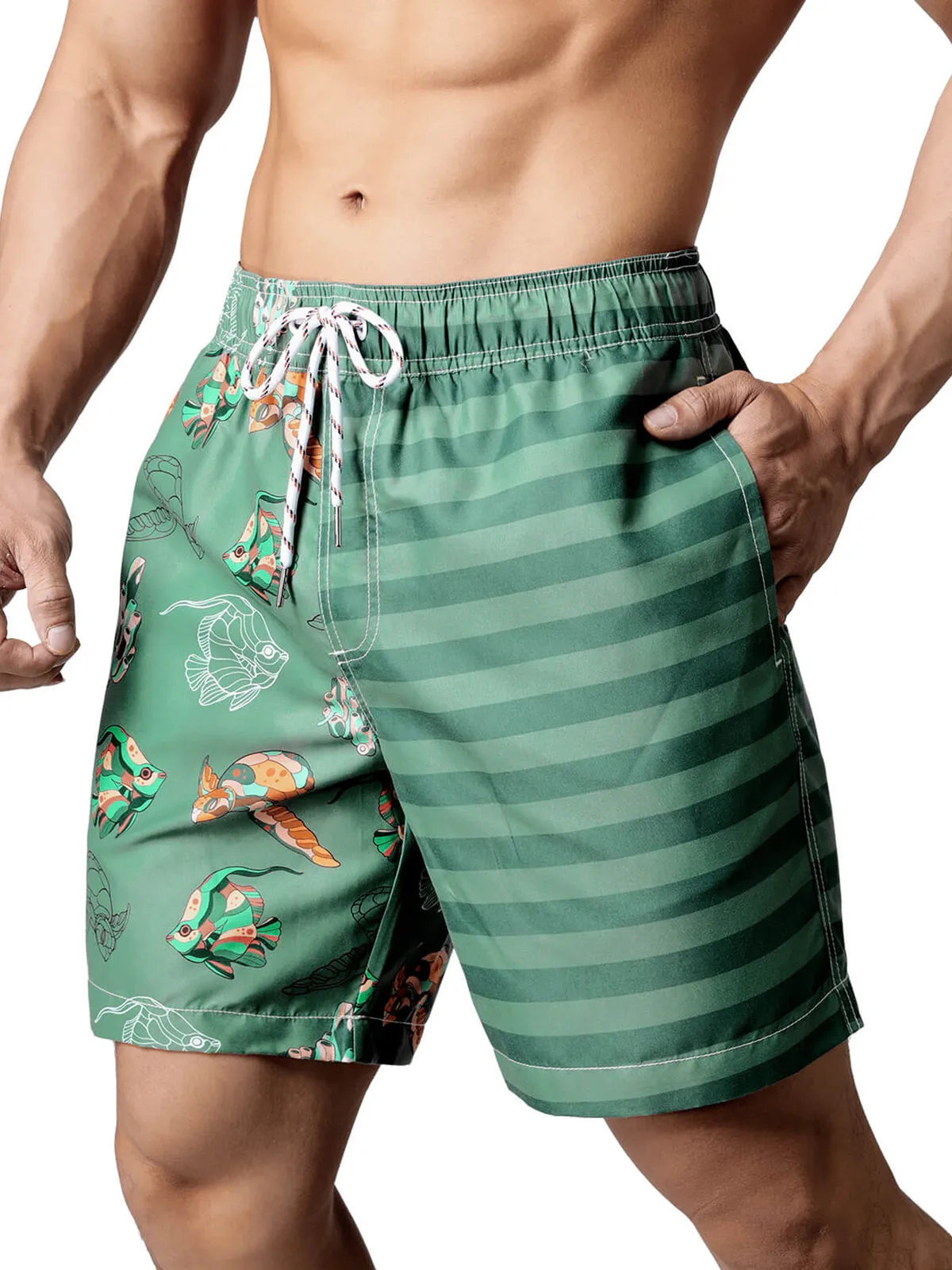 Men's Casual Funny Print Quick Dry Beach Swimming Trunks