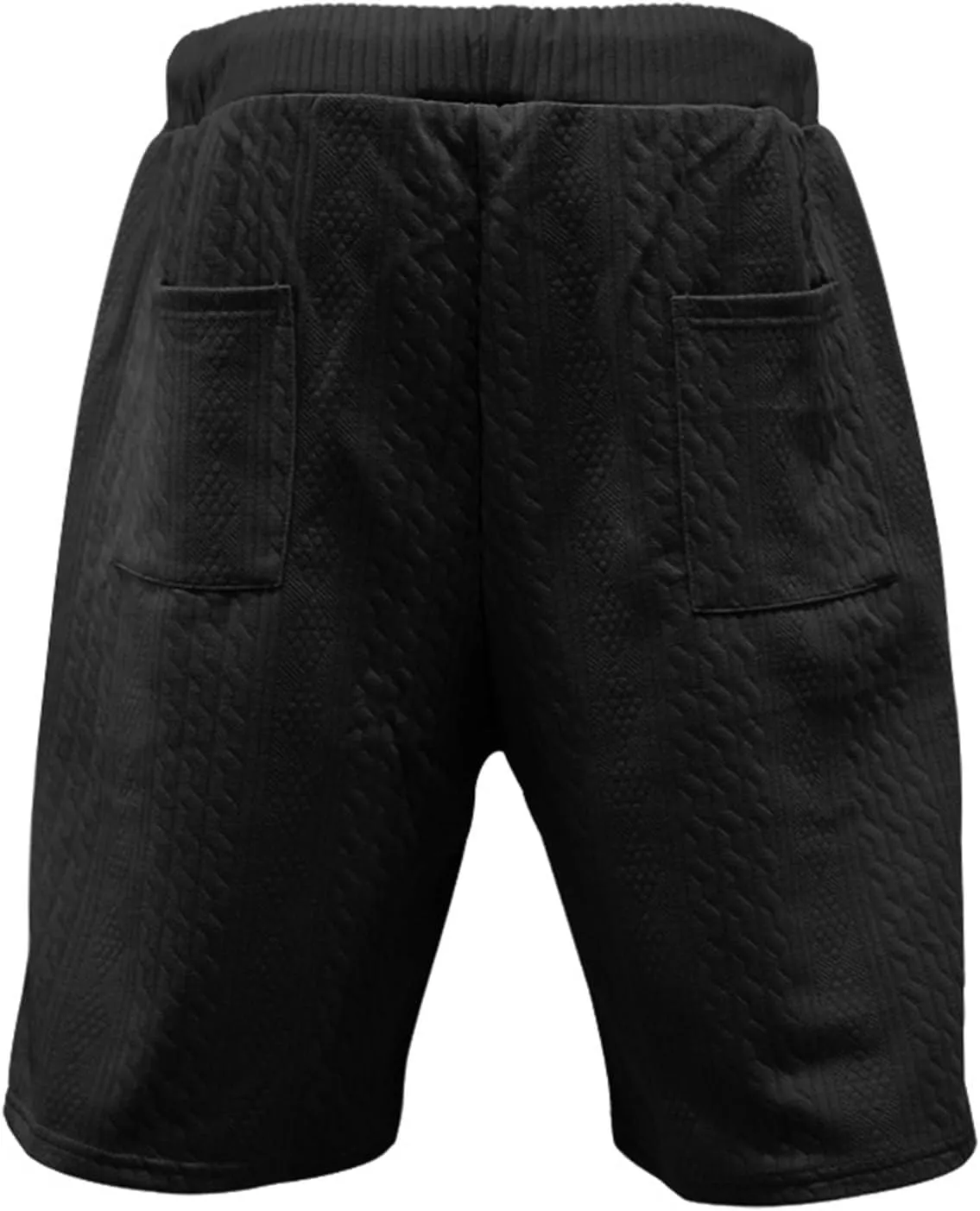 Mens Casual Jacquard Lounge Shorts Drawstring Elastic Waist Summer Waffle Textured Workout Jogging Beach Sweat Shorts