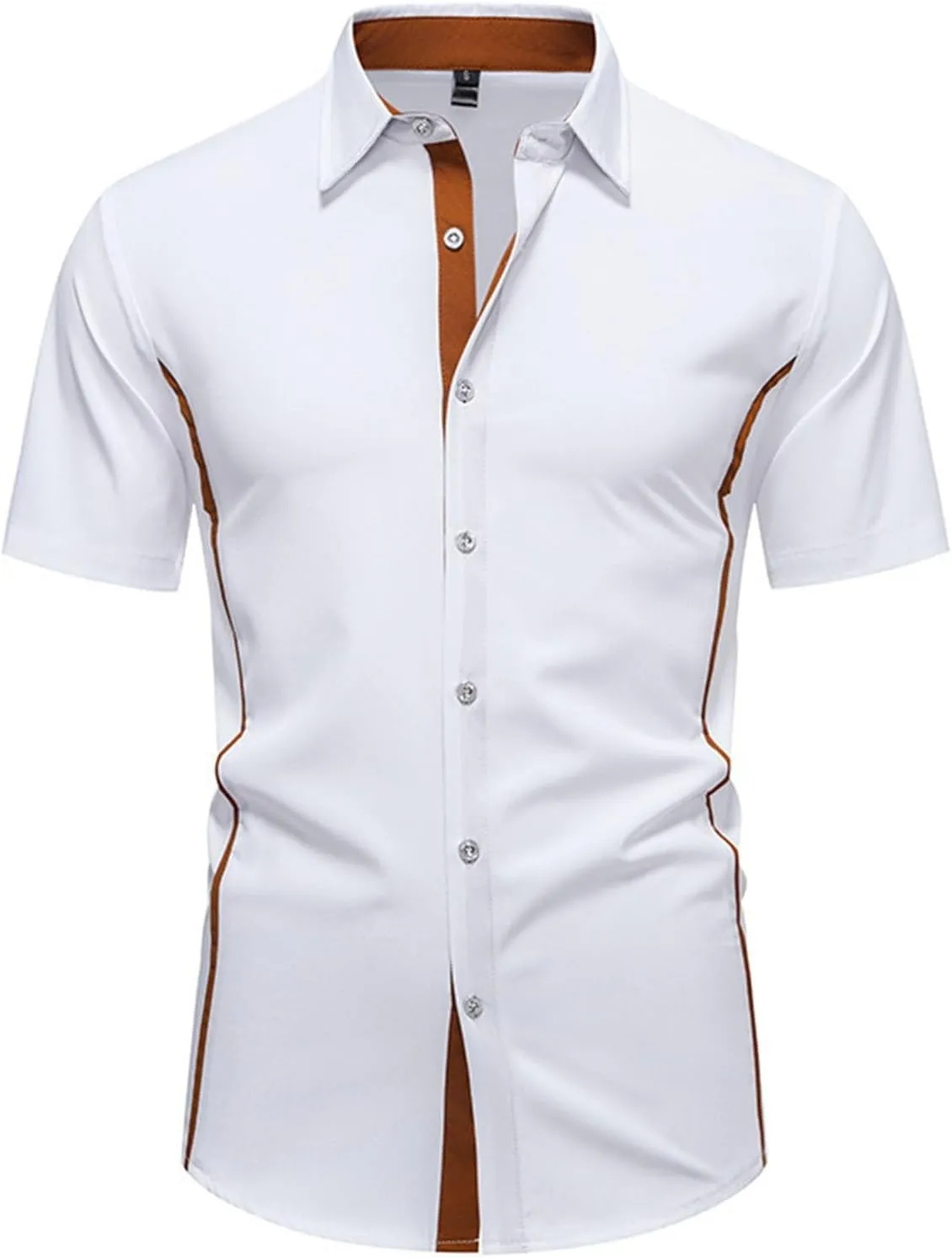 Men's Casual Short Sleeve Button Down Dress Shirt Plaid Collar Denim Mens Workout Shirts Summer Regular Fit Tops