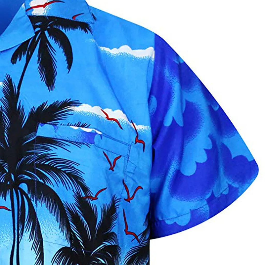 Men's Casual Short Sleeved Printed Shirt