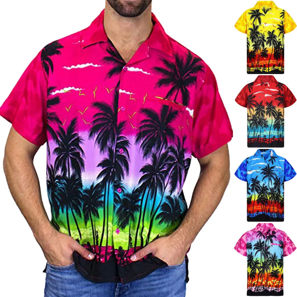 Men's Casual Short Sleeved Printed Shirt