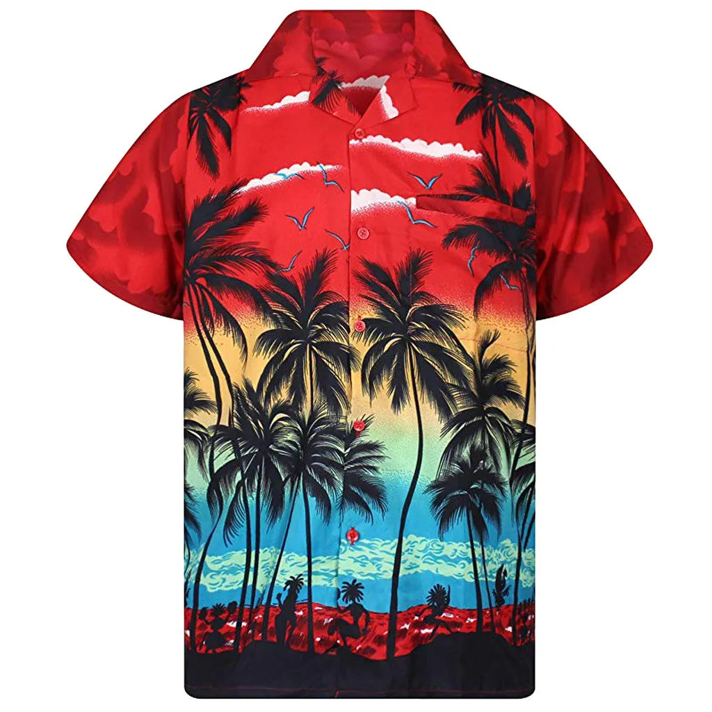Men's Casual Short Sleeved Printed Shirt