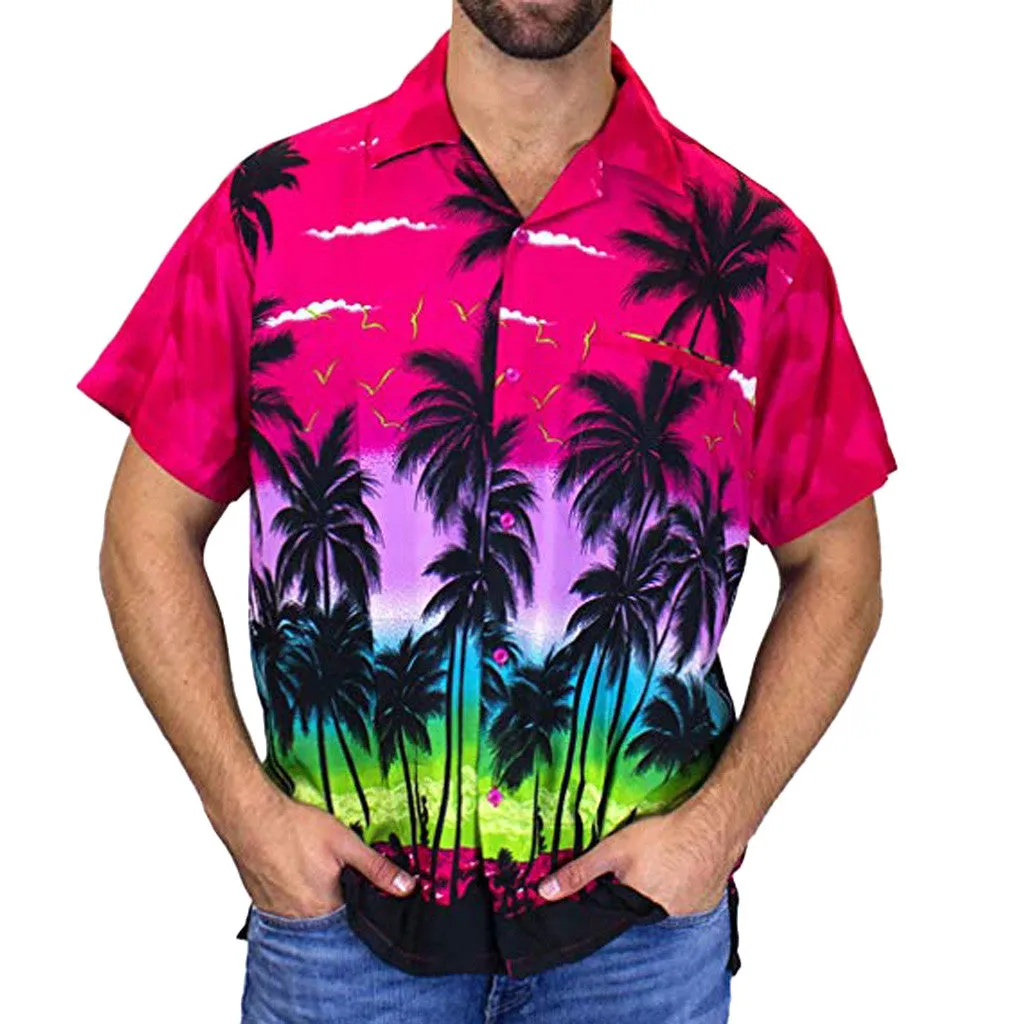 Men's Casual Short Sleeved Printed Shirt