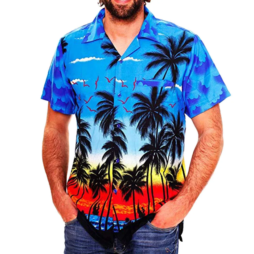 Men's Casual Short Sleeved Printed Shirt