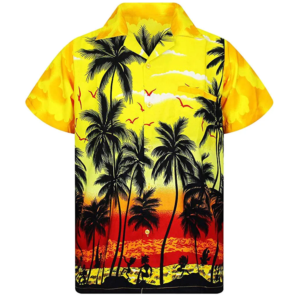 Men's Casual Short Sleeved Printed Shirt