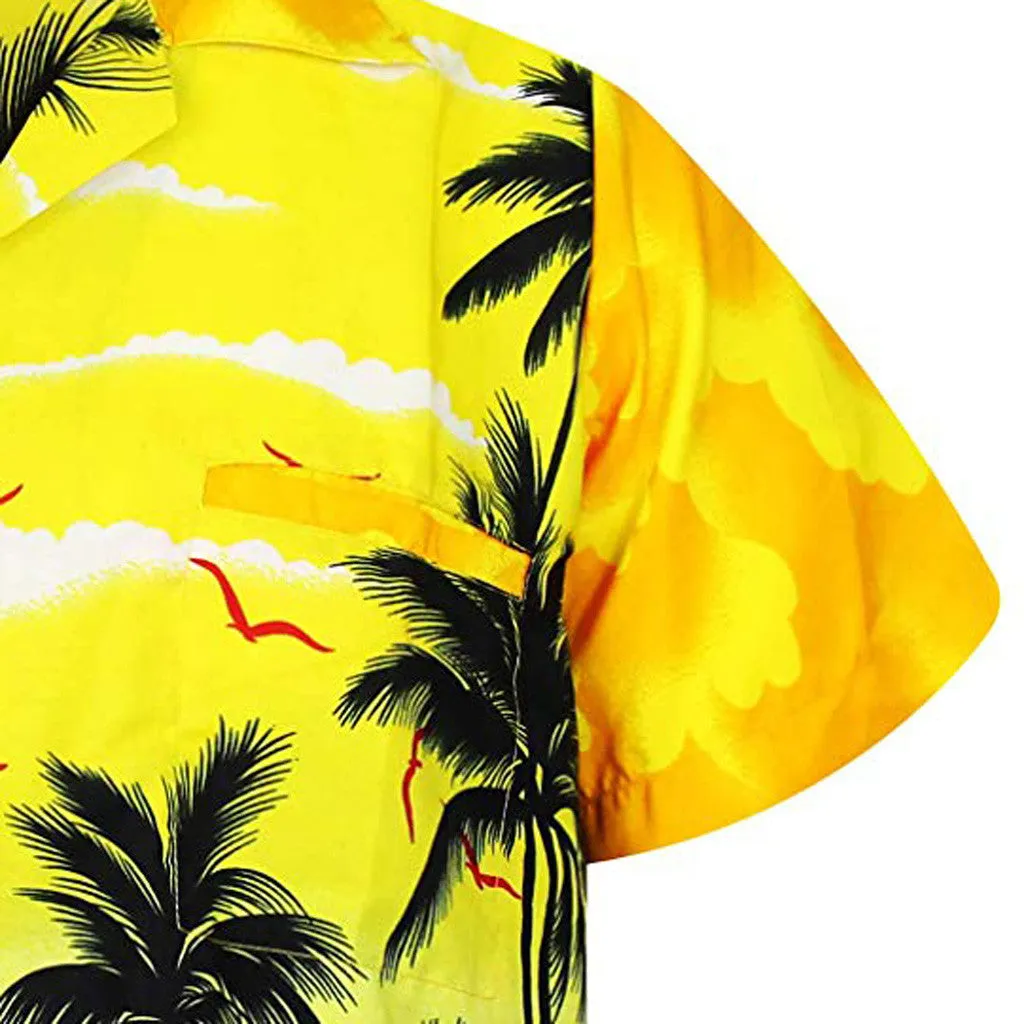 Men's Casual Short Sleeved Printed Shirt