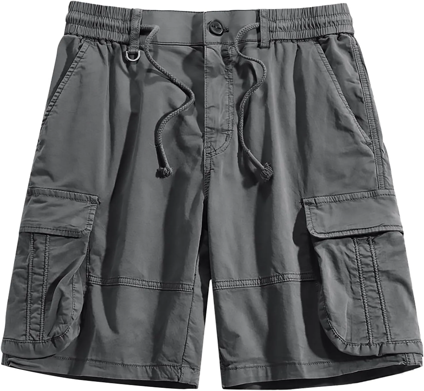 Mens Casual Work Military Shorts Cotton Twill Drawstring Stretch Cargo Short Relaxed Fit Outdoor Ripstop Hiking Short