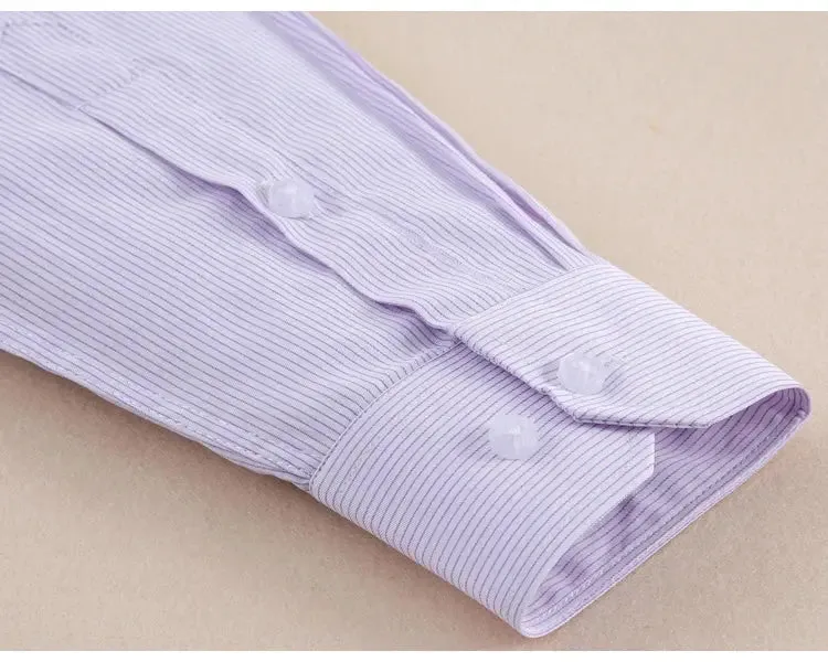 Men's Classic Long Sleeve Solid/striped Basic Dress Shirts