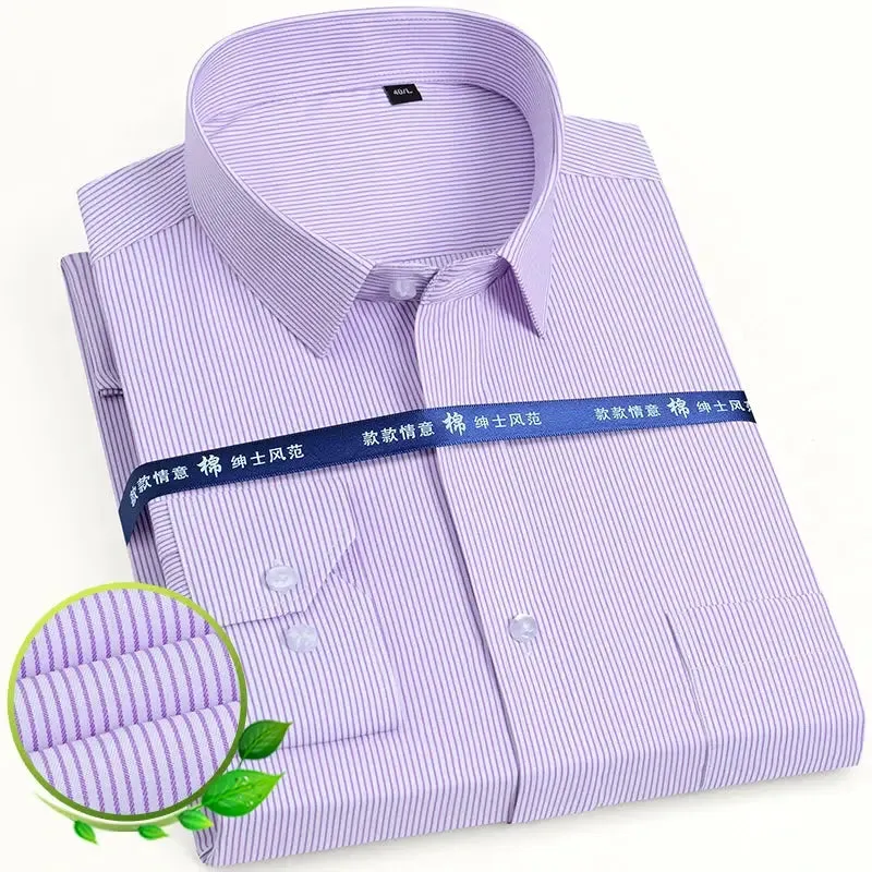 Men's Classic Long Sleeve Solid/striped Basic Dress Shirts