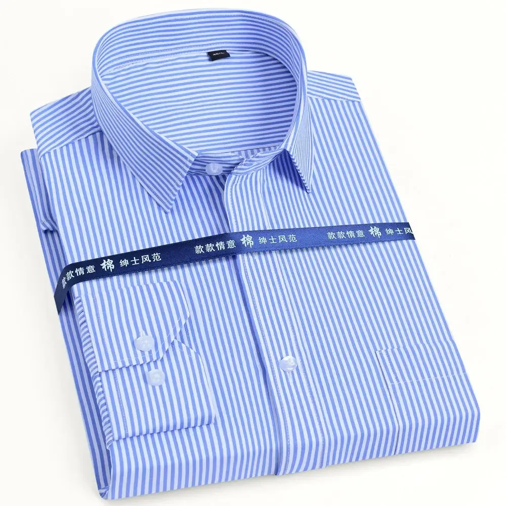Men's Classic Long Sleeve Solid/striped Basic Dress Shirts