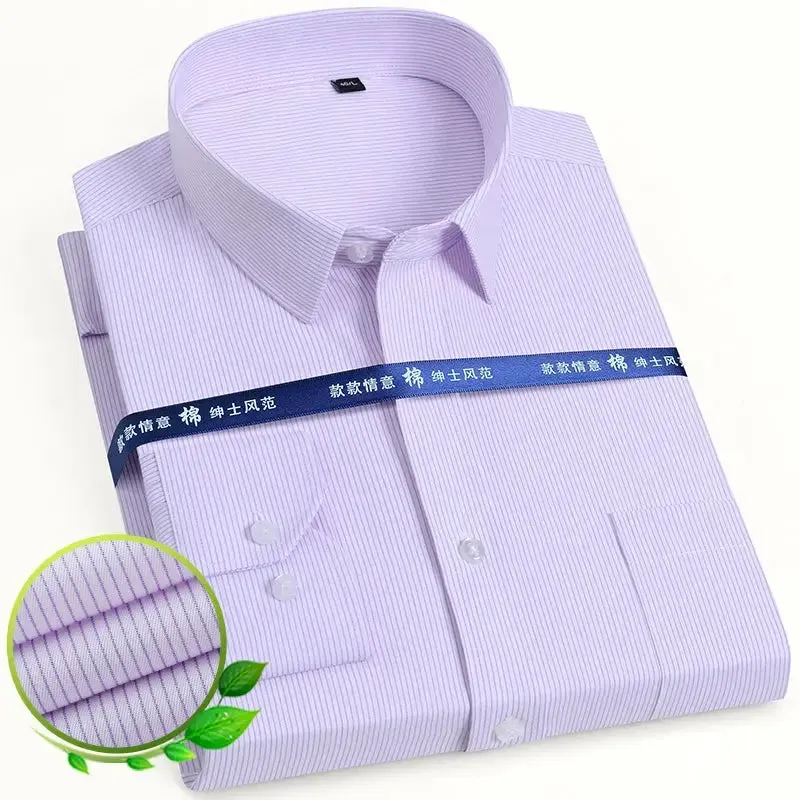 Men's Classic Long Sleeve Solid/striped Basic Dress Shirts