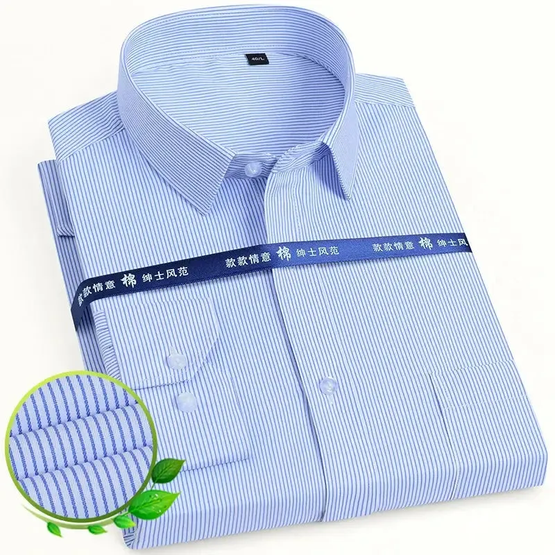 Men's Classic Long Sleeve Solid/striped Basic Dress Shirts
