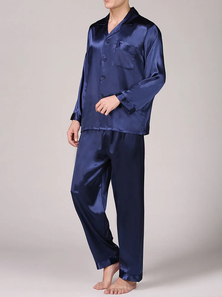 Men's Classic Satin Pajama Set Sleepwear