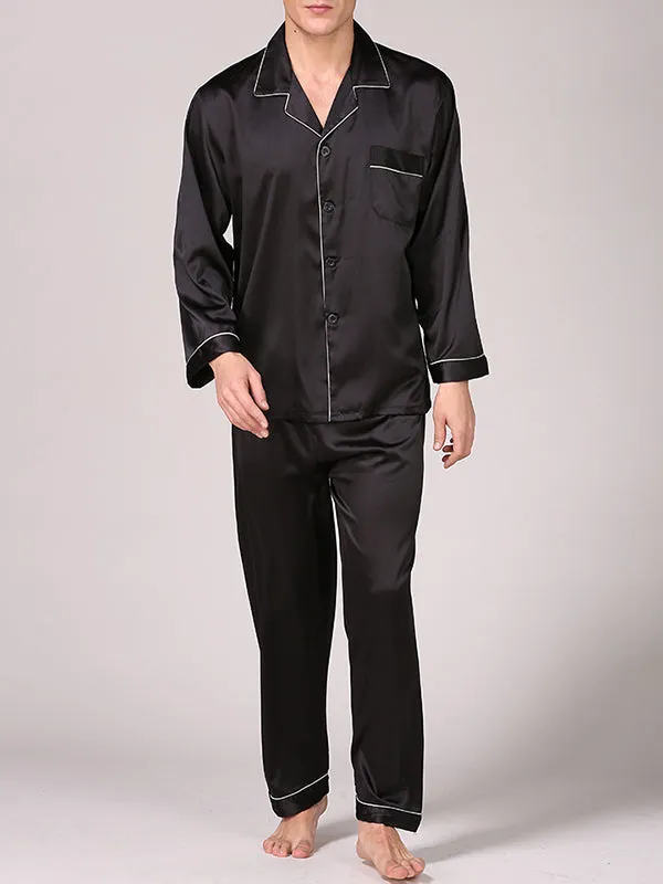 Men's Classic Satin Pajama Set Sleepwear
