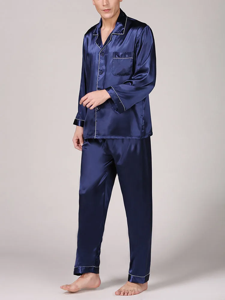 Men's Classic Satin Pajama Set Sleepwear