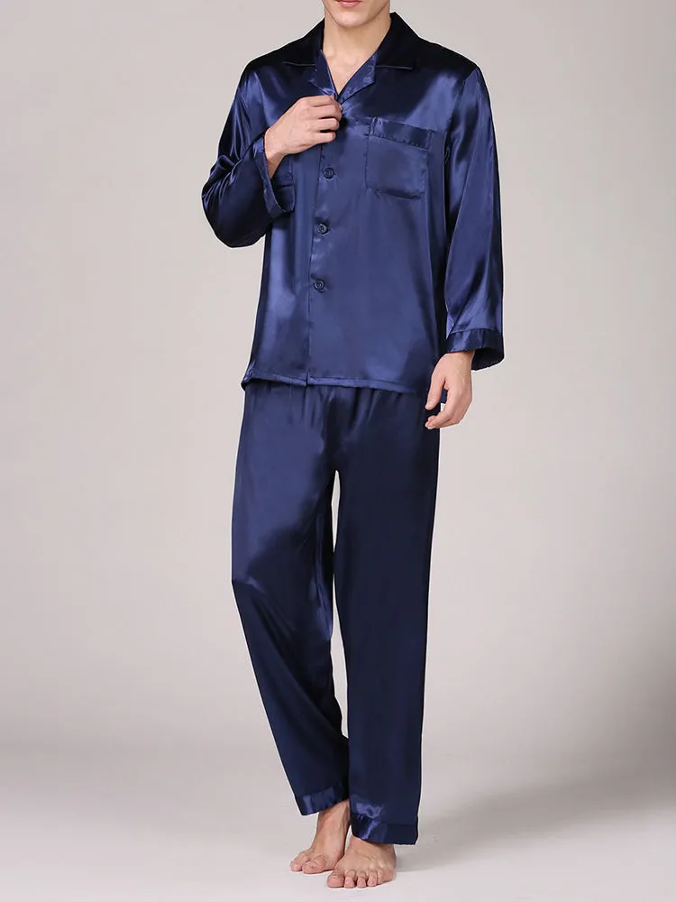 Men's Classic Satin Pajama Set Sleepwear