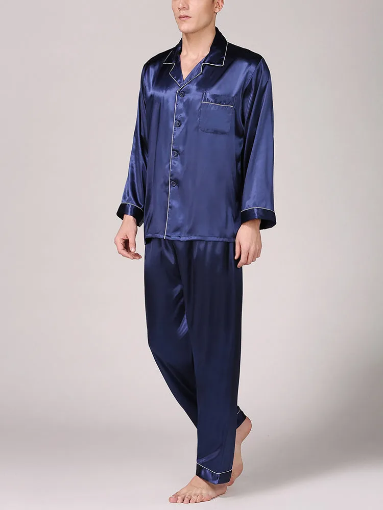 Men's Classic Satin Pajama Set Sleepwear