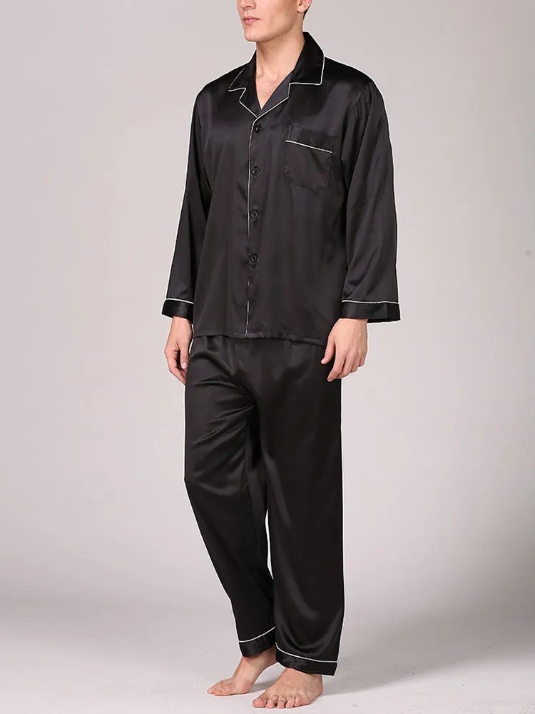 Men's Classic Satin Pajama Set Sleepwear